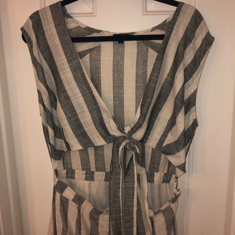 Striped Tie Maxi Dress